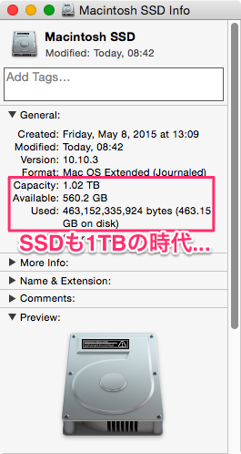 MacBook Pro (Late 2011) のSSDを1TBに！